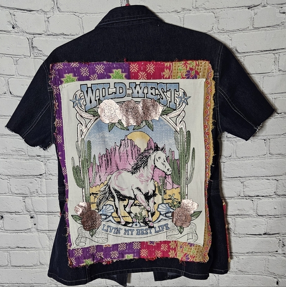 Upcycled Jackets & Blazers - UPCYCLED Western Short Sleeve Jacket Large
